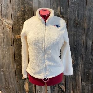 Patriots Cream Fleece Zip Up Hoodie
